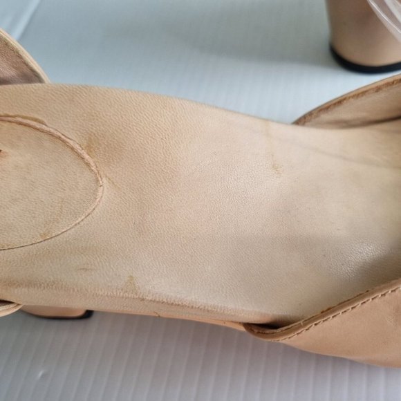 Bared Footwear Nude Leather Round Toe Block Heel Shoes Size 38 - Picture 10 of 13